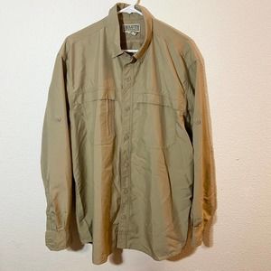 Duluth Trading Co. Large Fishing Shirt Tan CoolPlus